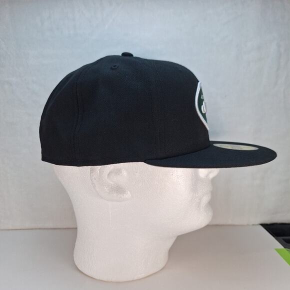 New York Jets New Era 59FIFTY Fitted Hat 7 3/8 Hat Cap Black NFL - Picture 5 of 7